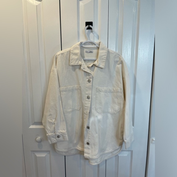 white cream dex jean jacket - Picture 1 of 8